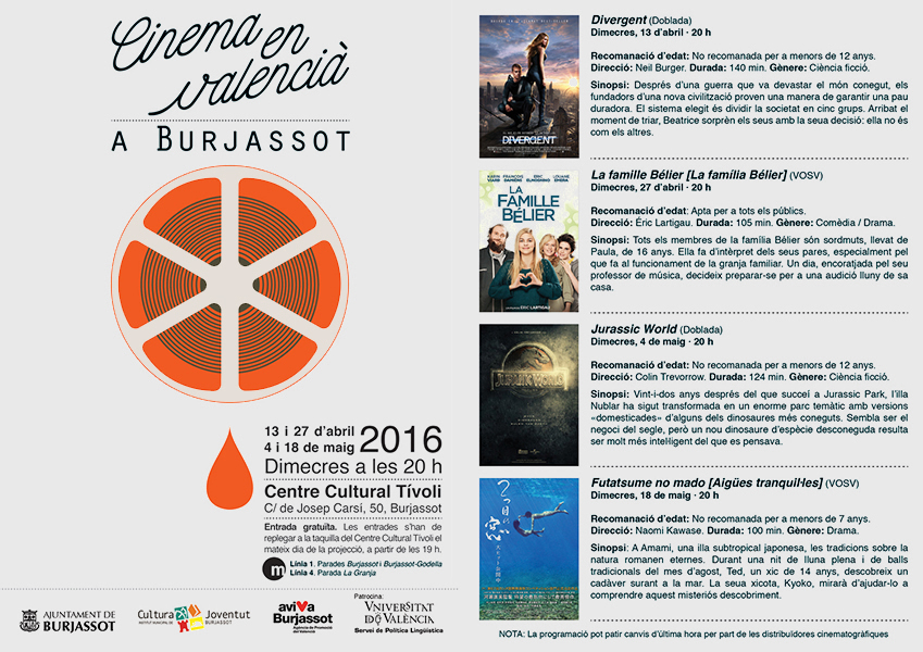 alejo negro / cinema en valencia / folleto A5 a doble cara